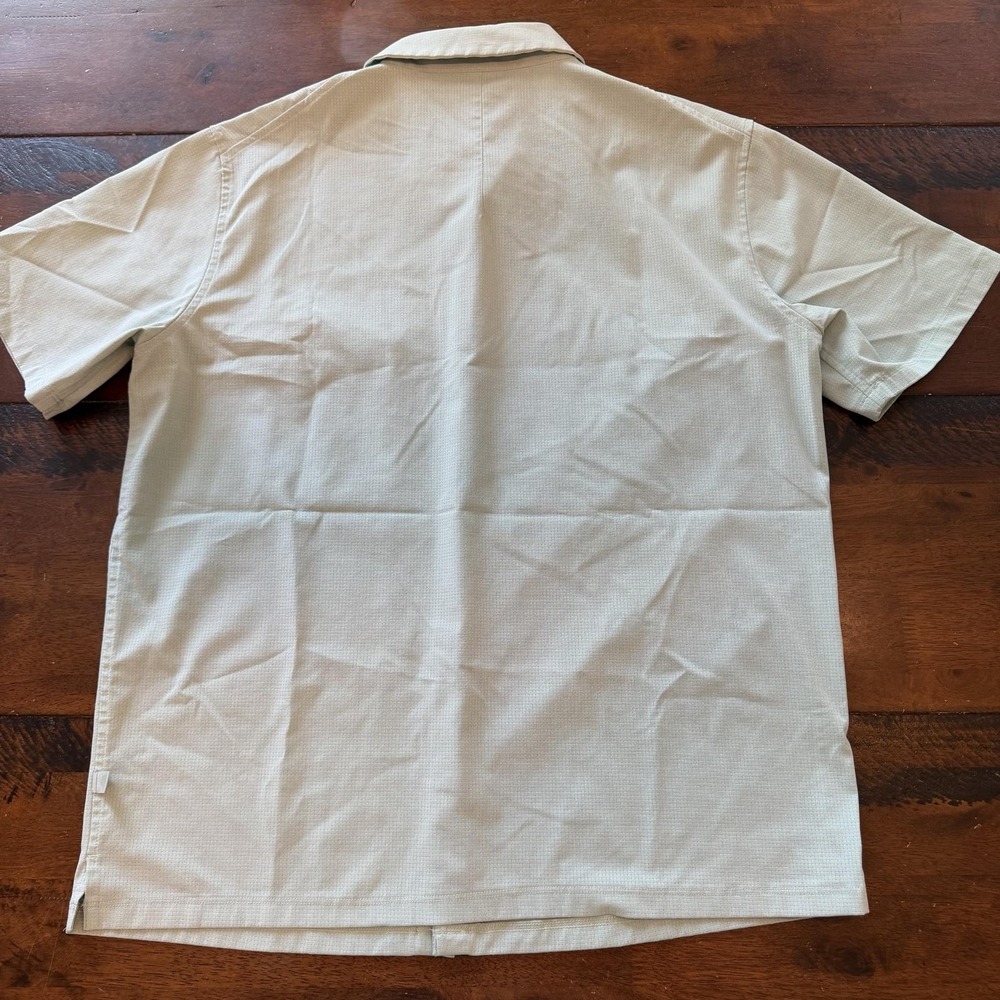 Lululemon Shirt Mens Green Large Airing Easy Camp Cotton Snap Short Sleeve - Picture 6 of 8